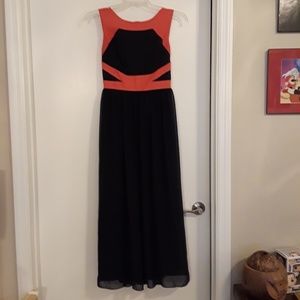 Coral and navy maxi Enfocus dress